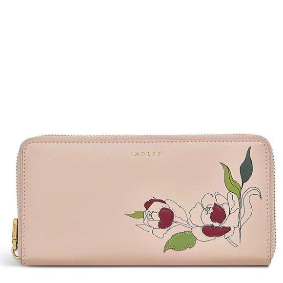 Prairie Pink Wild Roses Leather Continental Wallet, RADLEY LONDON, NWT - Picture 1 of 8